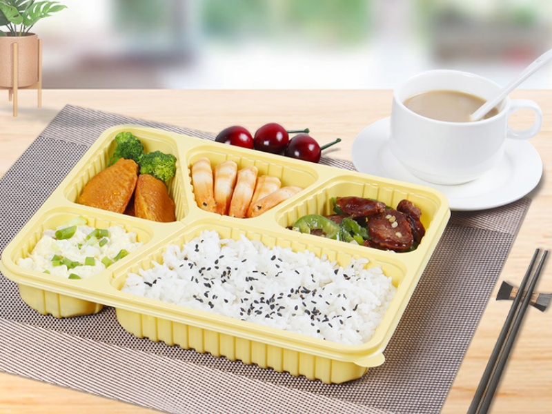 Plastic Square Five Grid Cover Food Packaging